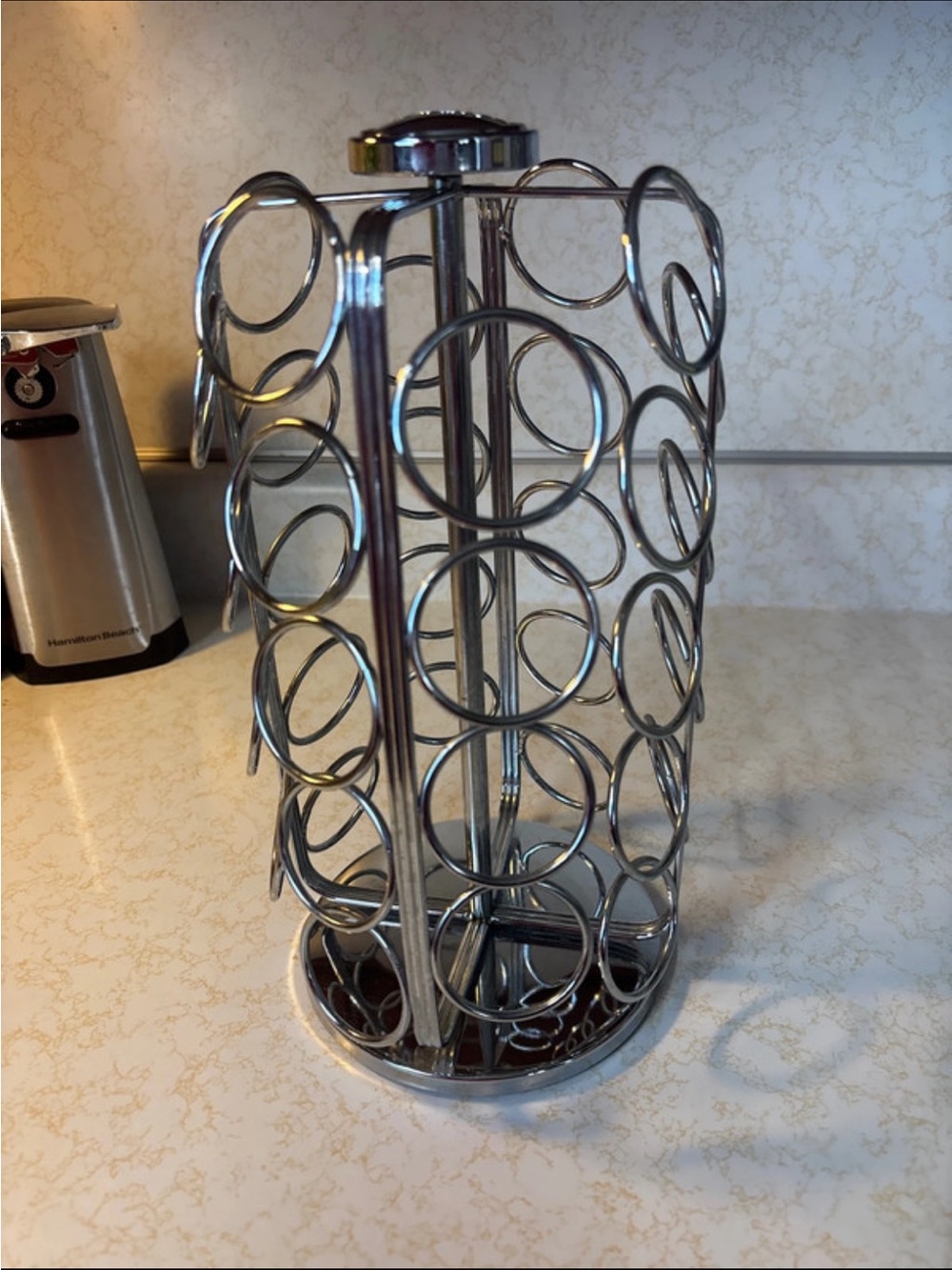 Chrome Capsule Keurig Coffee Pod Carousel - Silver